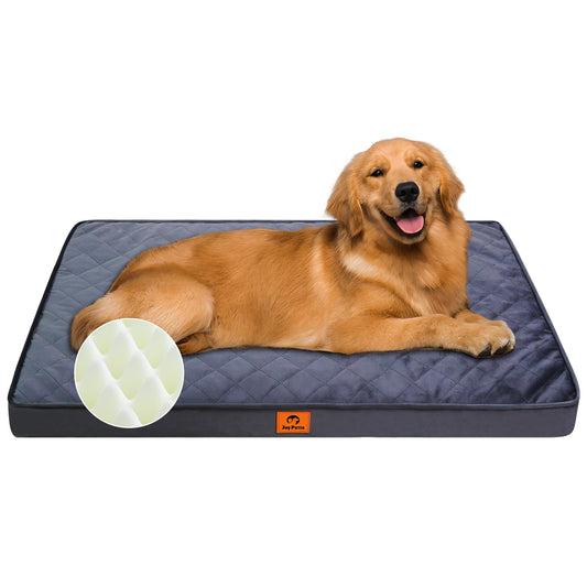 Orthopedic Dog Bed for Medium Dogs - 3" Egg Crate Foam, Waterproof & Machine Washable, Non-Slip Bottom, Ideal for Crate Use, 30x20 Inch, Dark Grey