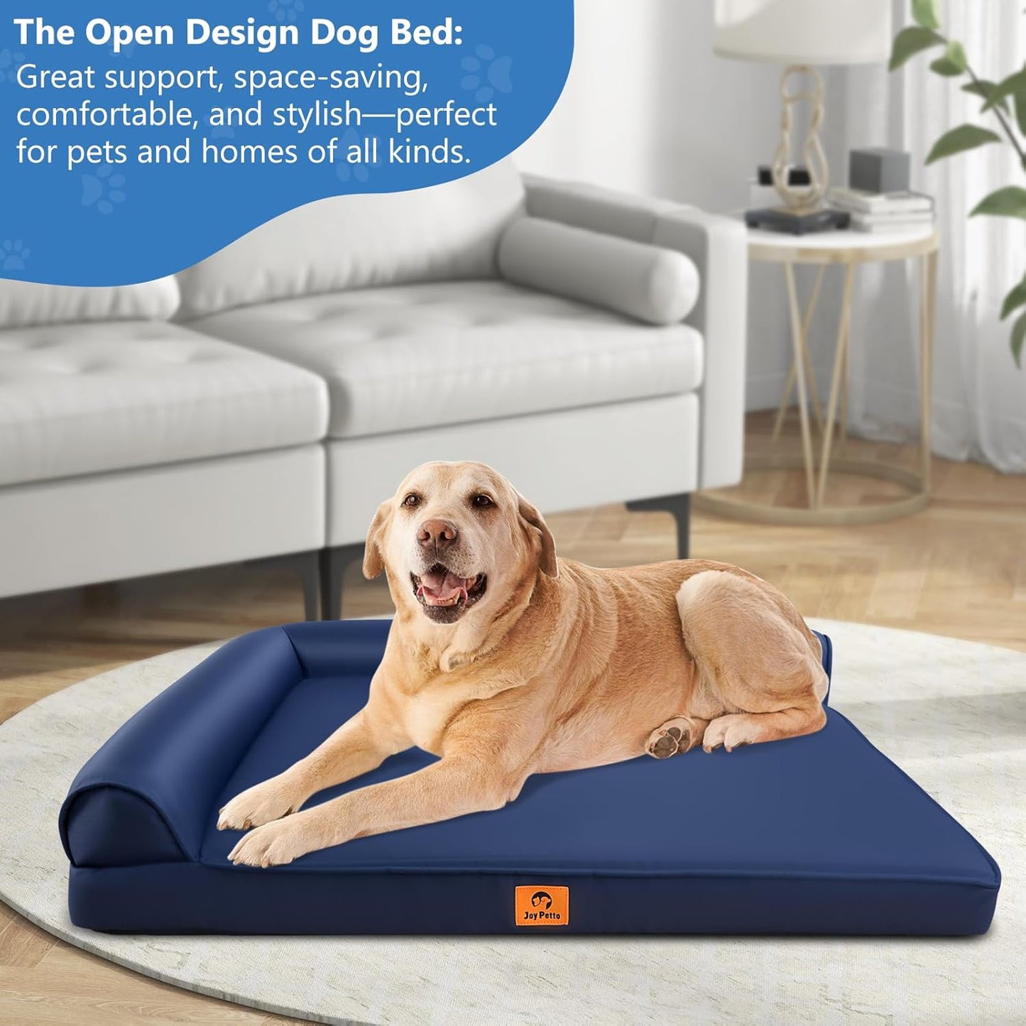 Orthopedic Dog Bed Dog Sofa for Small and Medium Dogs - Cool 900D Oxford Fabric, 3" Egg Crate Foam, Waterproof, Removable Washable Cover, Non-Slip Bottom, 30x20 Inch, Grey