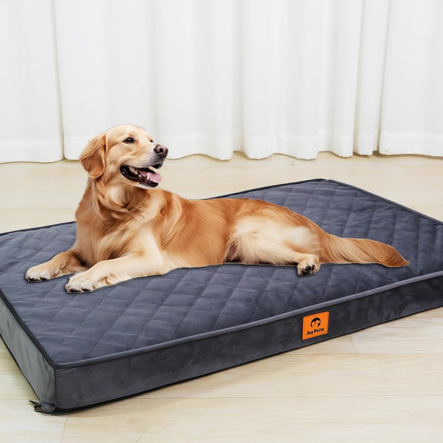 Orthopedic Dog Bed for Medium Dogs - 3" Egg Crate Foam, Waterproof & Machine Washable, Non-Slip Bottom, Ideal for Crate Use, 30x20 Inch, Dark Grey