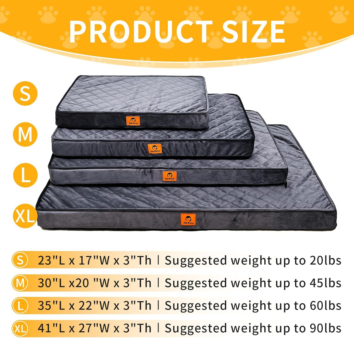 Orthopedic Dog Bed for Medium Dogs - 3" Egg Crate Foam, Waterproof & Machine Washable, Non-Slip Bottom, Ideal for Crate Use, 30x20 Inch, Dark Grey