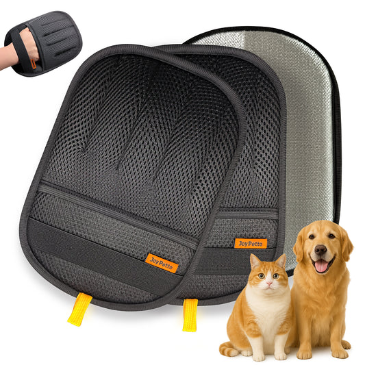 JoyPetto Reusable Pet Hair Removal Gloves for Pets, Furniture & Cars