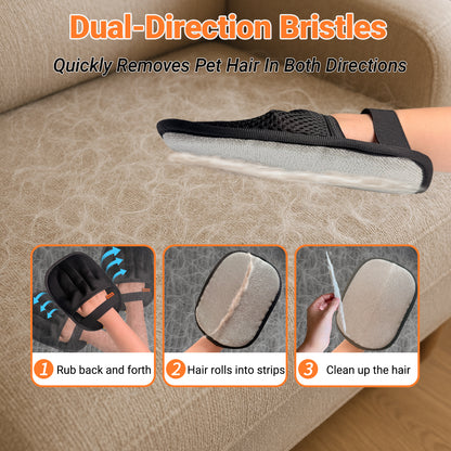 JoyPetto Reusable Pet Hair Removal Gloves for Pets, Furniture & Cars