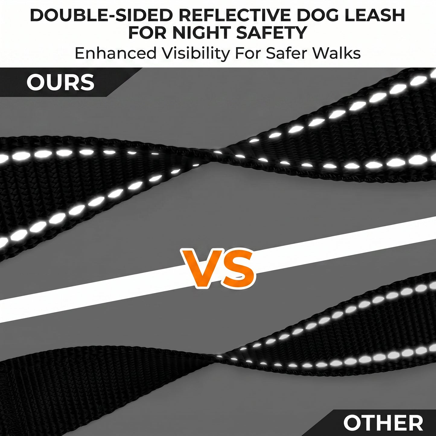 JoyPetto 6 ft Reflective Dog Leash with Dual Padded Handles