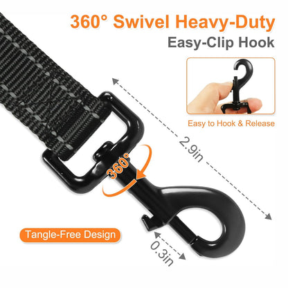 JoyPetto 6 ft Reflective Dog Leash with Dual Padded Handles