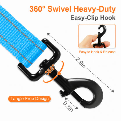 JoyPetto 6 ft Reflective Dog Leash with Dual Padded Handles