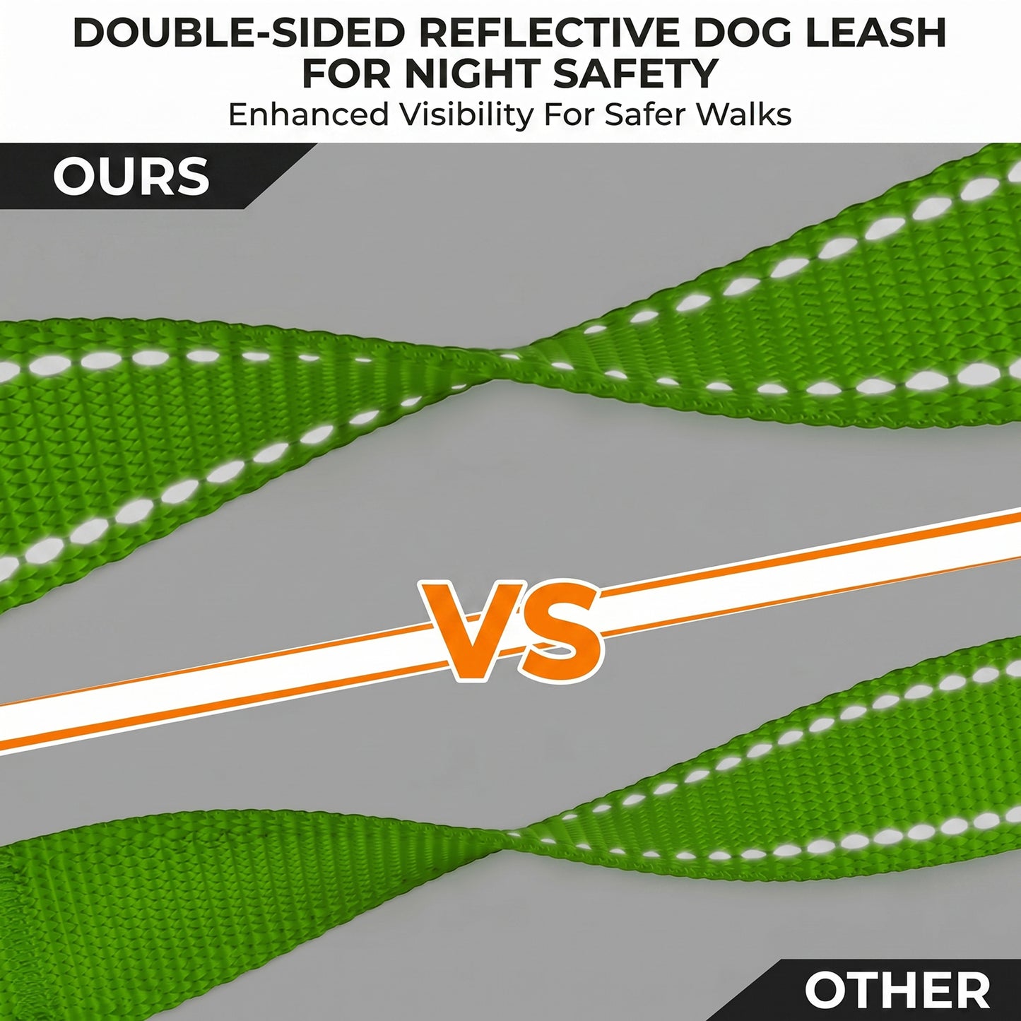 JoyPetto 6 ft Reflective Dog Leash with Dual Padded Handles