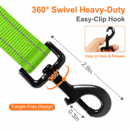 JoyPetto 6 ft Reflective Dog Leash with Dual Padded Handles