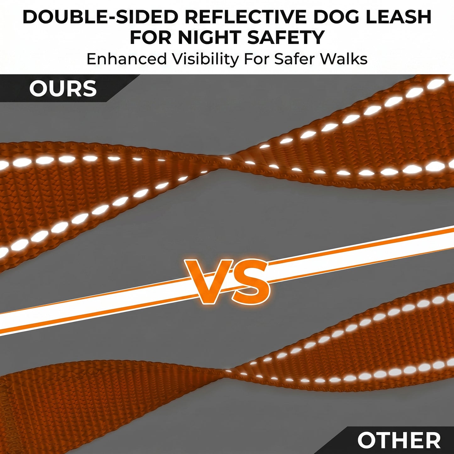 JoyPetto 6 ft Reflective Dog Leash with Dual Padded Handles