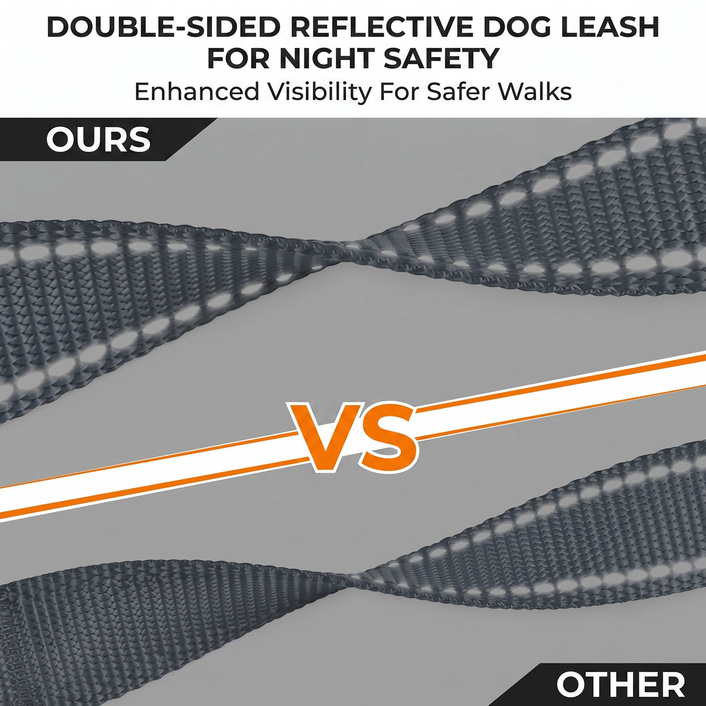 JoyPetto 6 ft Reflective Dog Leash with Dual Padded Handles