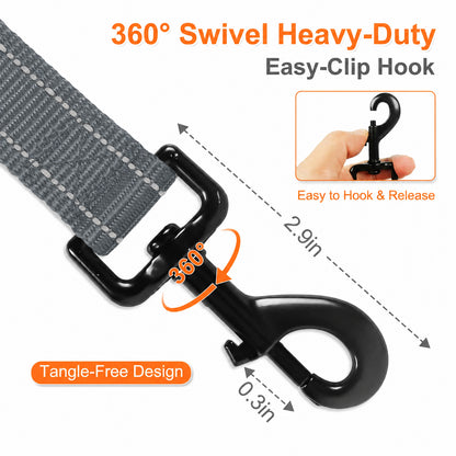 JoyPetto 6 ft Reflective Dog Leash with Dual Padded Handles