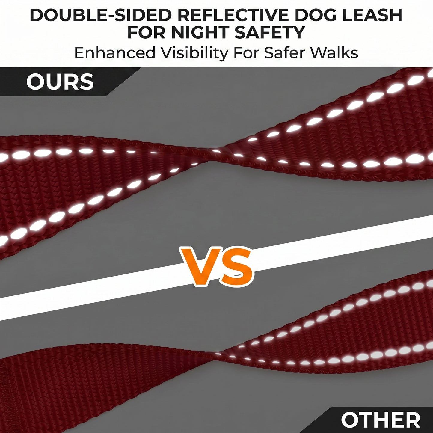 JoyPetto 6 ft Reflective Dog Leash with Dual Padded Handles