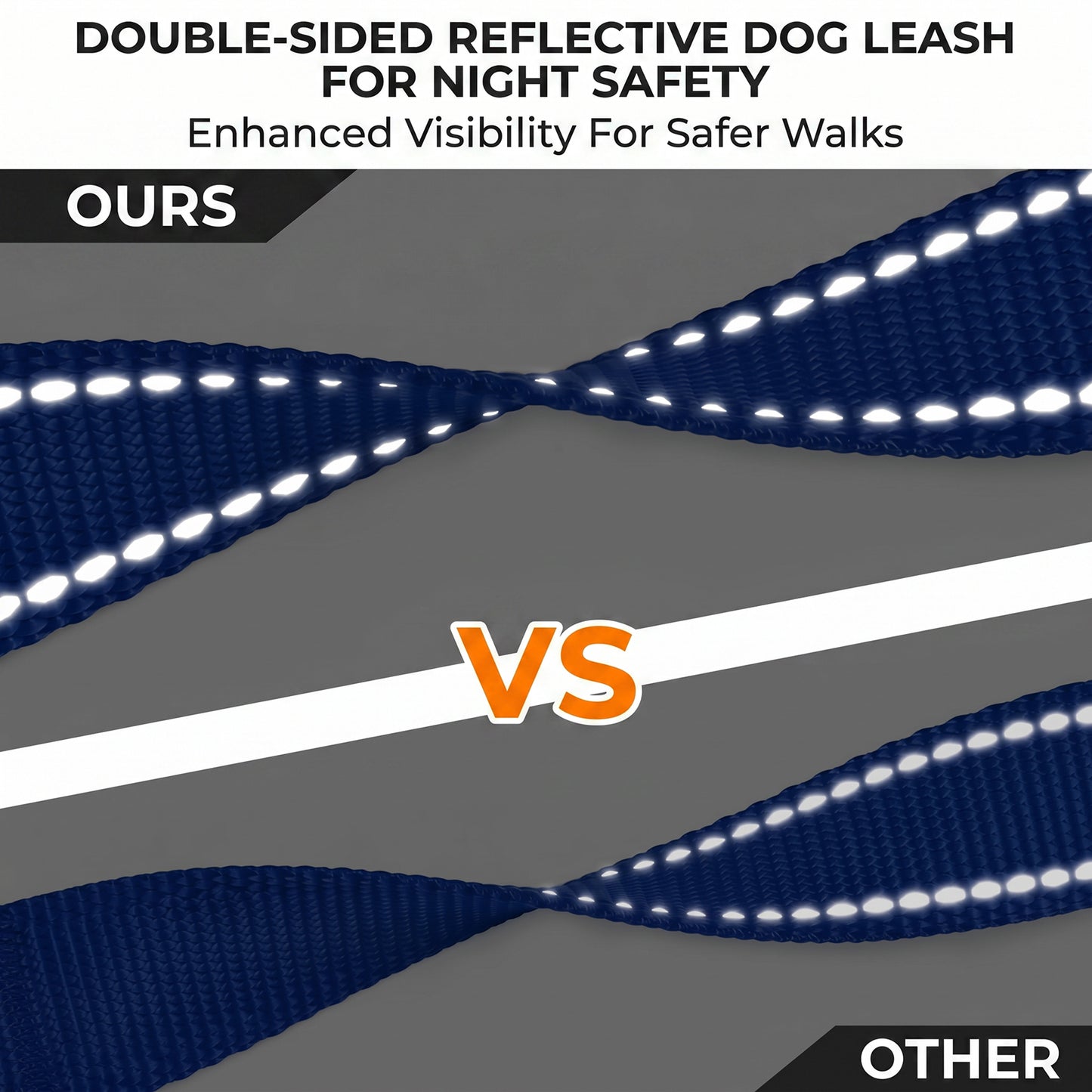 JoyPetto 6 ft Reflective Dog Leash with Dual Padded Handles