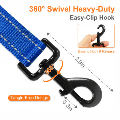 JoyPetto 6 ft Reflective Dog Leash with Dual Padded Handles