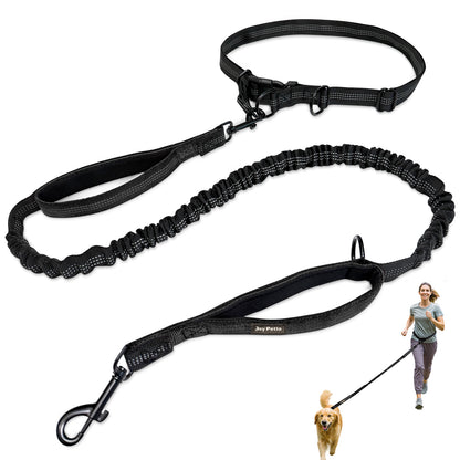 JoyPetto Hands-Free Bungee Dog Leash with Waist Belt & Dual Handles