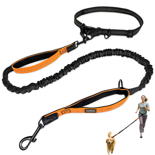 JoyPetto Hands-Free Bungee Dog Leash with Waist Belt & Dual Handles
