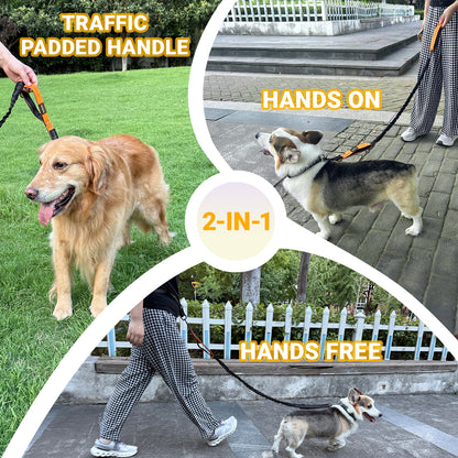 JoyPetto Hands-Free Bungee Dog Leash with Waist Belt & Dual Handles