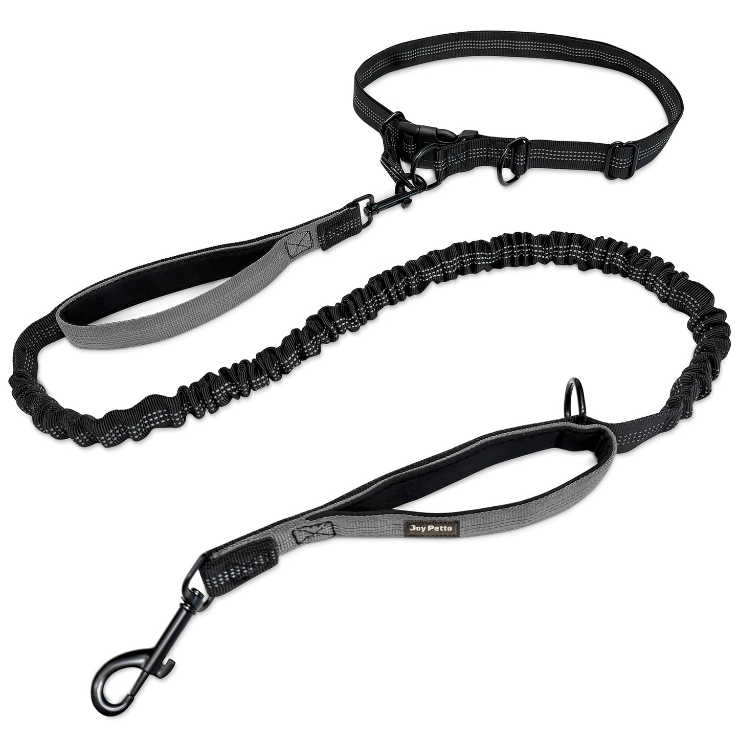 JoyPetto Hands-Free Bungee Dog Leash with Waist Belt & Dual Handles