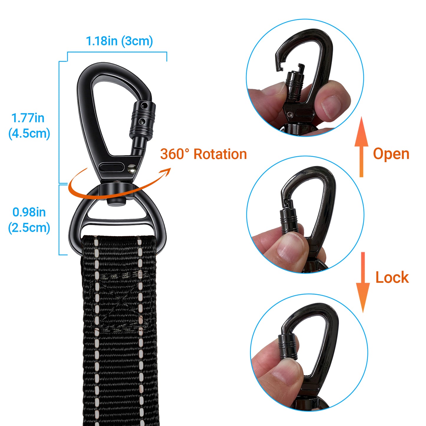 JoyPetto No-Pull Bungee Dog Leash with Seatbelt Clip & Dual Handles