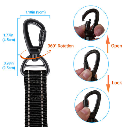 JoyPetto No-Pull Bungee Dog Leash with Seatbelt Clip & Dual Handles