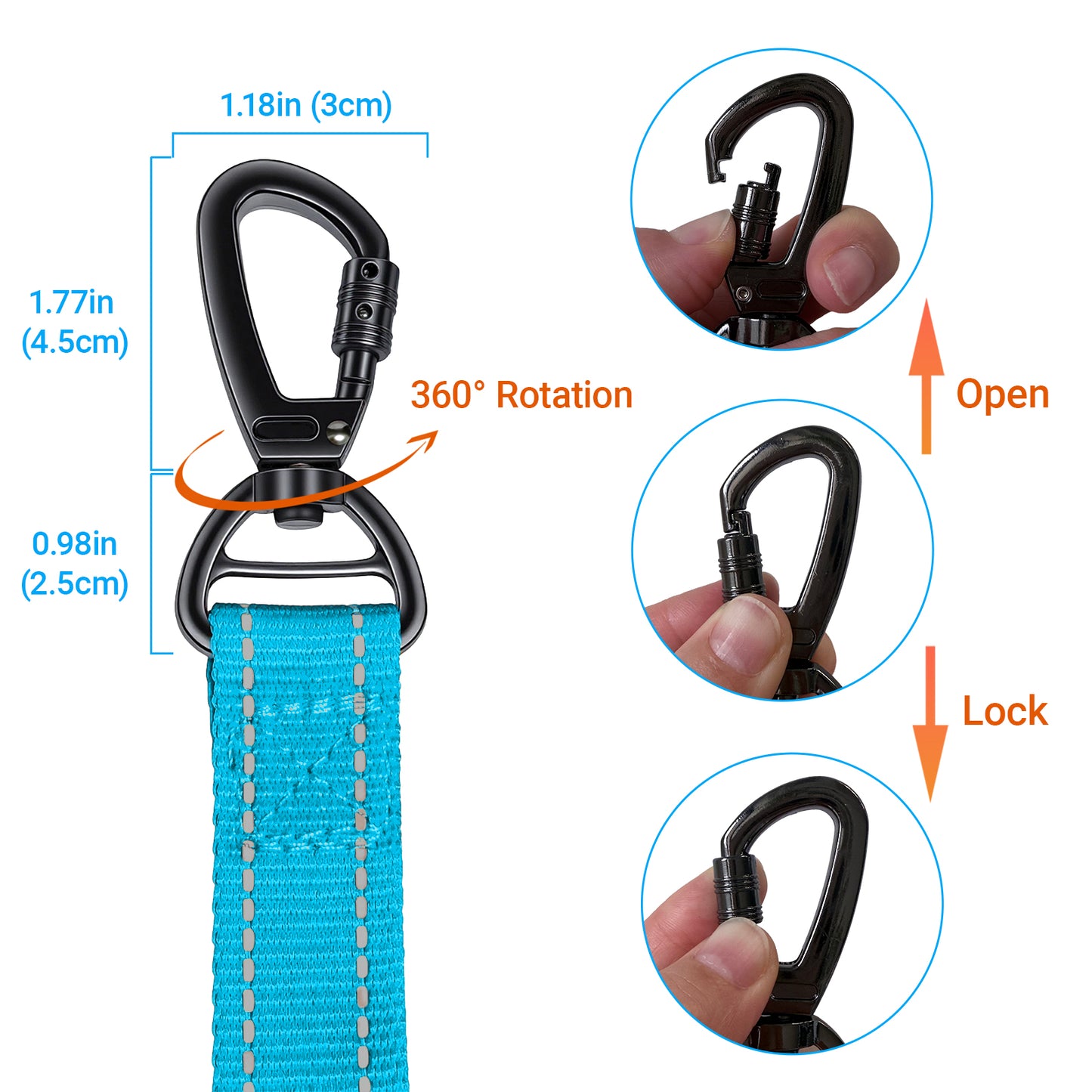 JoyPetto No-Pull Bungee Dog Leash with Seatbelt Clip & Dual Handles