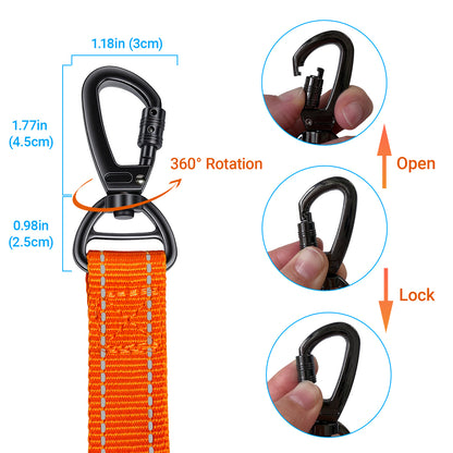 JoyPetto No-Pull Bungee Dog Leash with Seatbelt Clip & Dual Handles