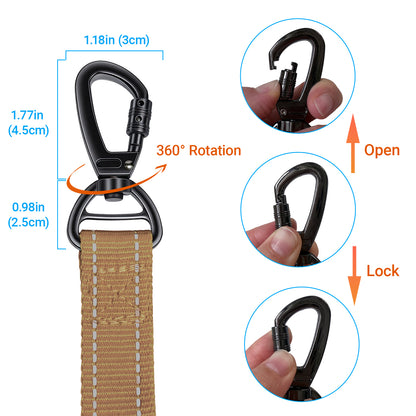 JoyPetto No-Pull Bungee Dog Leash with Seatbelt Clip & Dual Handles