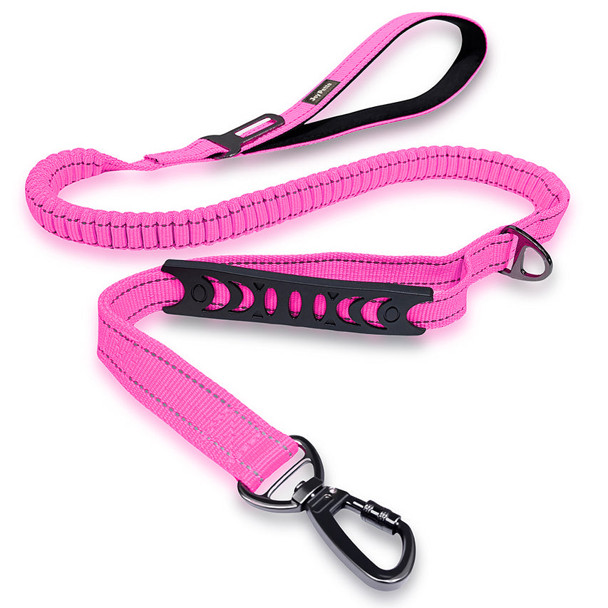 JoyPetto No-Pull Bungee Dog Leash with Seatbelt Clip & Dual Handles