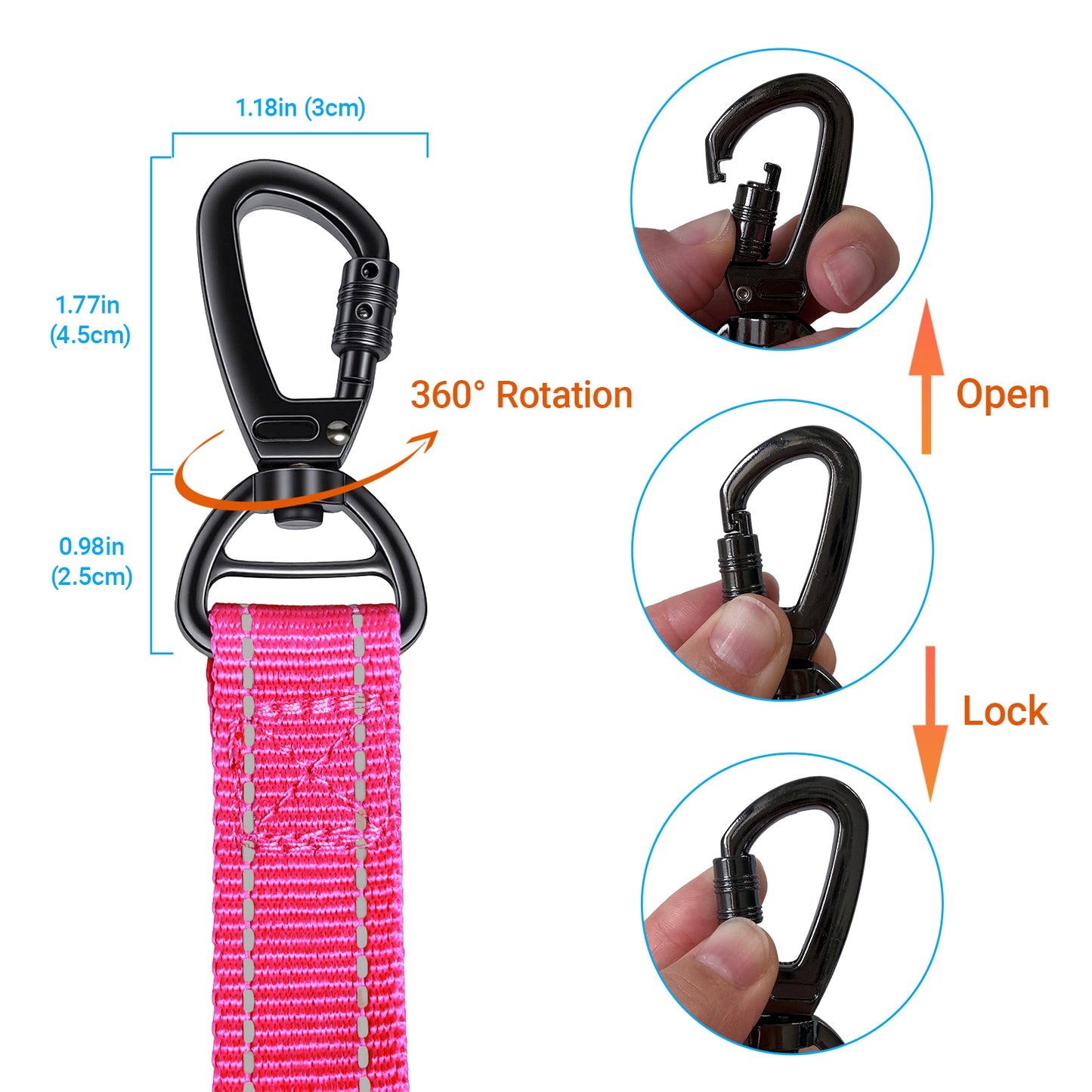 JoyPetto No-Pull Bungee Dog Leash with Seatbelt Clip & Dual Handles