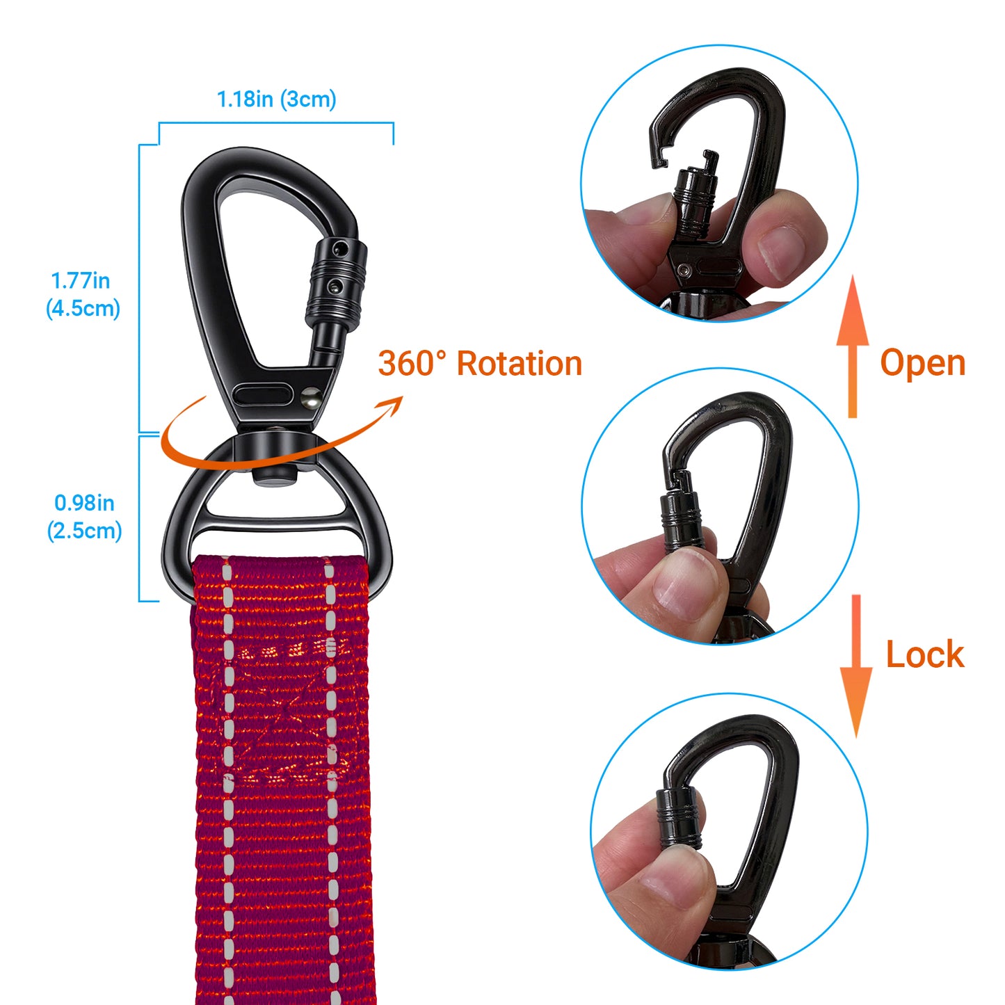 JoyPetto No-Pull Bungee Dog Leash with Seatbelt Clip & Dual Handles