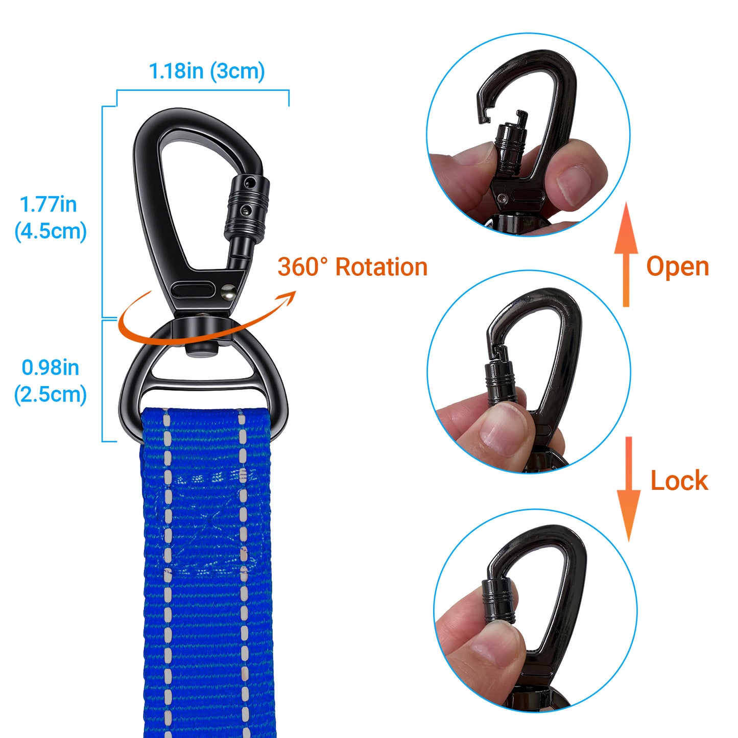 JoyPetto No-Pull Bungee Dog Leash with Seatbelt Clip & Dual Handles