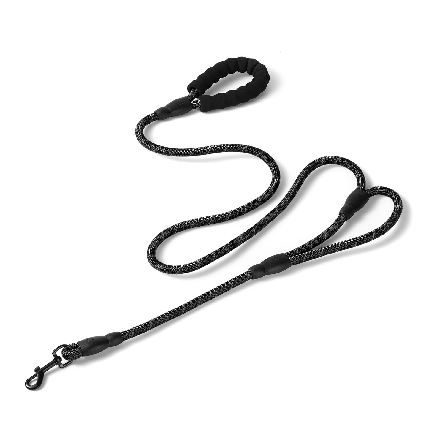 JoyPetto 6 ft Reflective Rope Dog Leash with Dual Traffic Handles