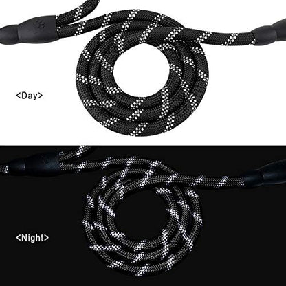JoyPetto 6 ft Reflective Rope Dog Leash with Dual Traffic Handles