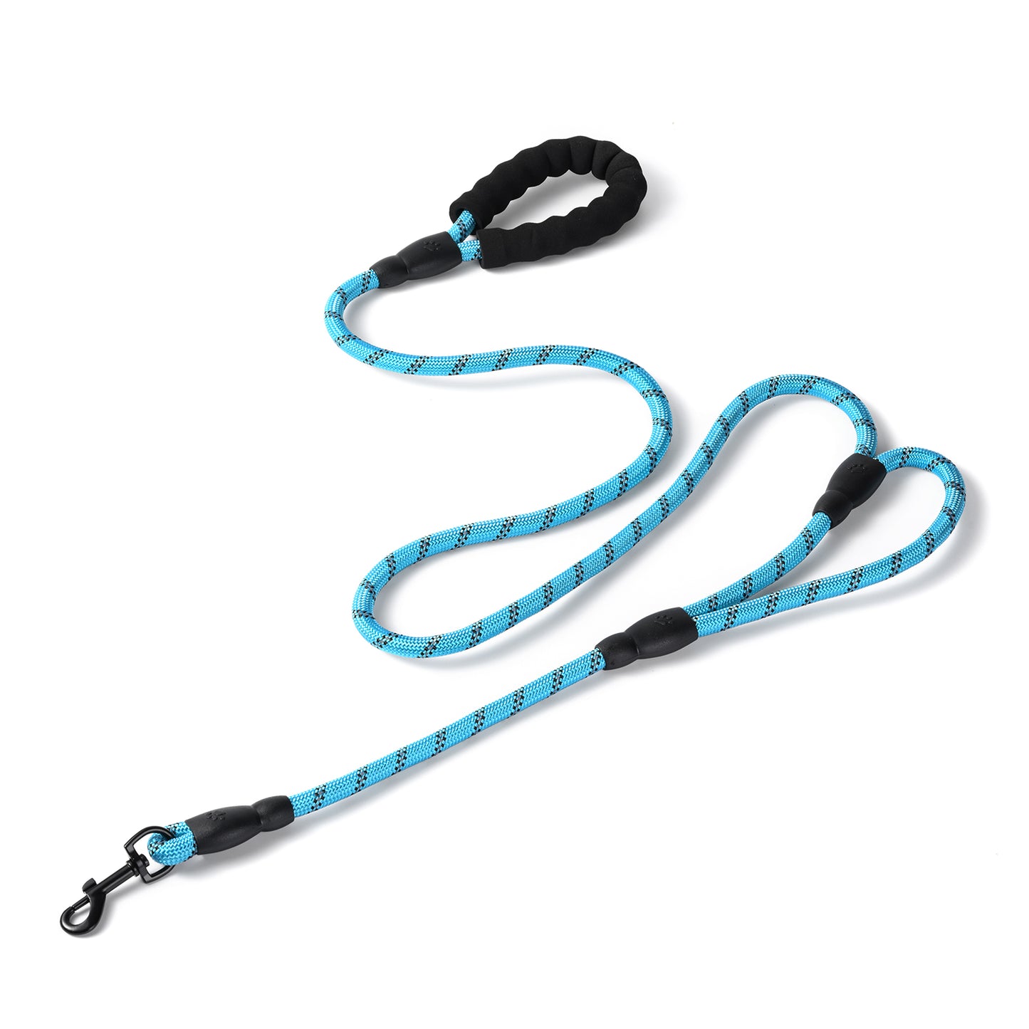 JoyPetto 6 ft Reflective Rope Dog Leash with Dual Traffic Handles