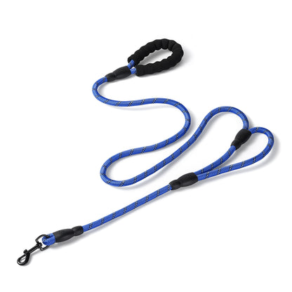 JoyPetto 6 ft Reflective Rope Dog Leash with Dual Traffic Handles